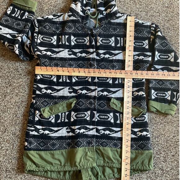 Sloane Rouge Women's Jackets Hooded Aztec Print Geometric Tribal Printed Dino M - Picture 2 of 8